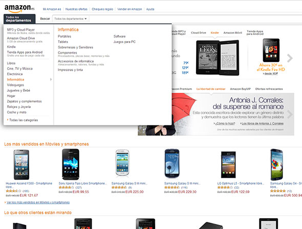 Menu SEO Amazon