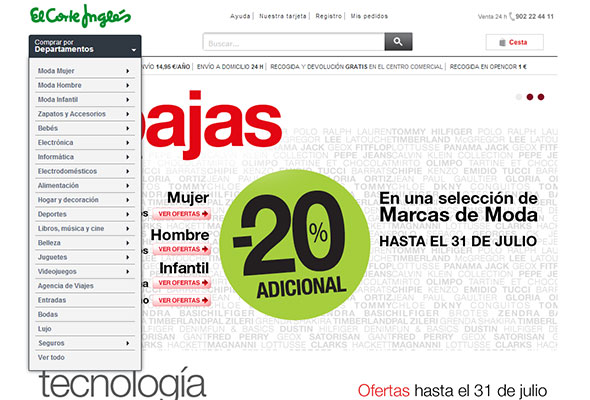 Menu SEO El Corte Ingles